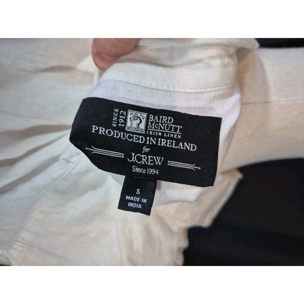 J Crew Baird McNutt Irish Linen White Top Small - Picture 9 of 9